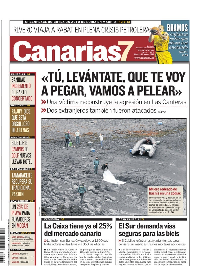Portada Canarias7 27-03-2012