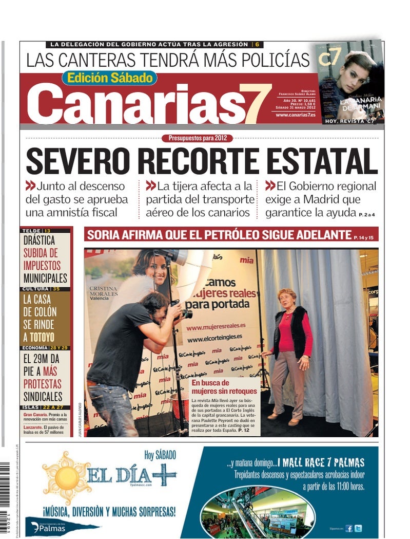 Portada Canarias7 31-03-2012