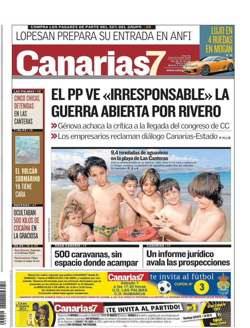 Portada Canarias7 03-04-2012
