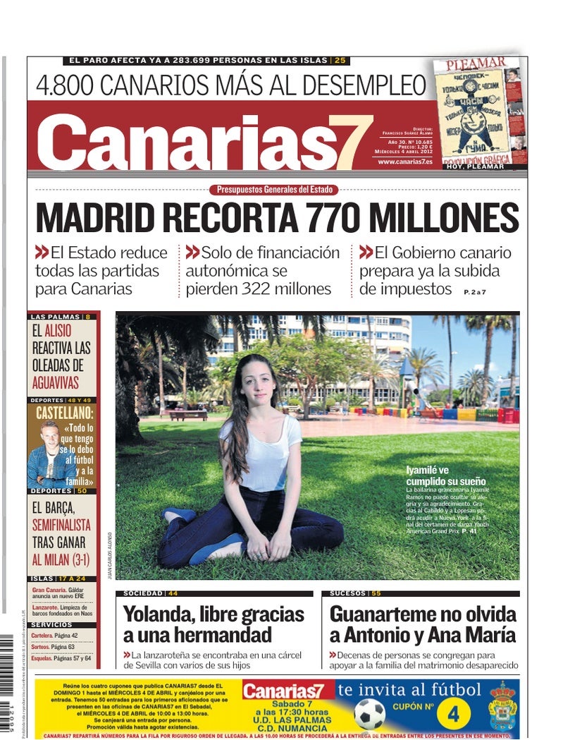 Portada Canarias7 04-04-2012
