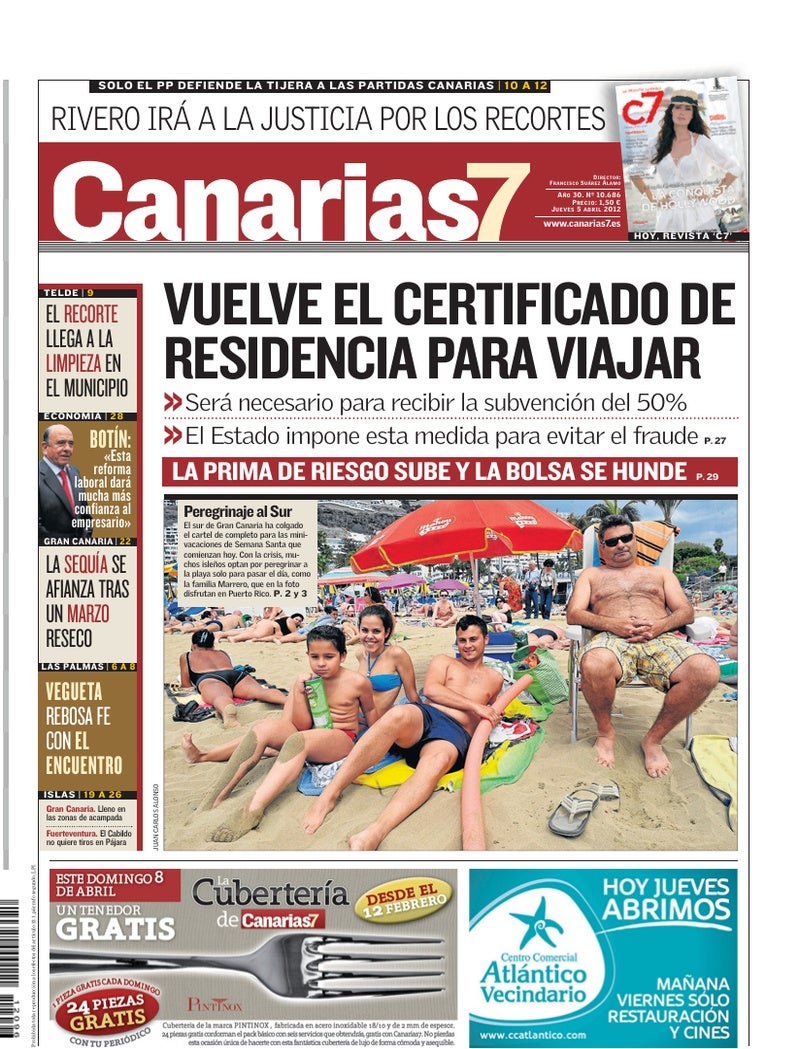 Portada Canarias7 05-04-2012