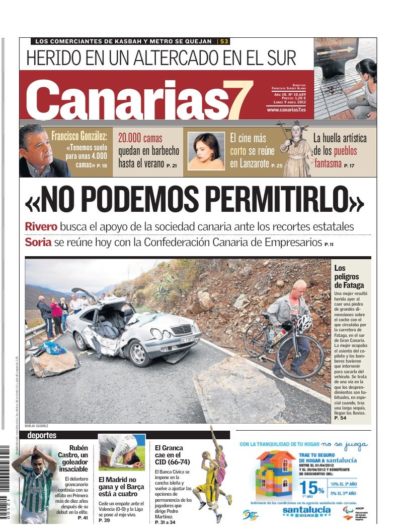 Portada Canarias7 09-04-2012