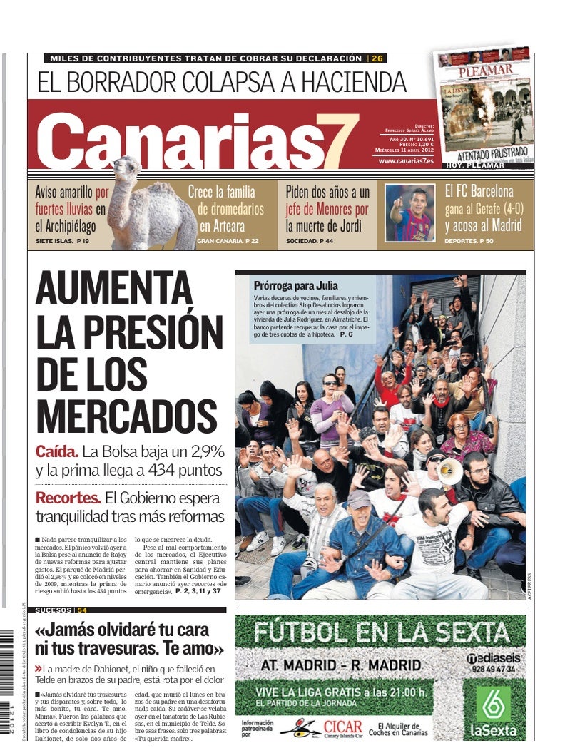 Portada Canarias7 11-04-2012