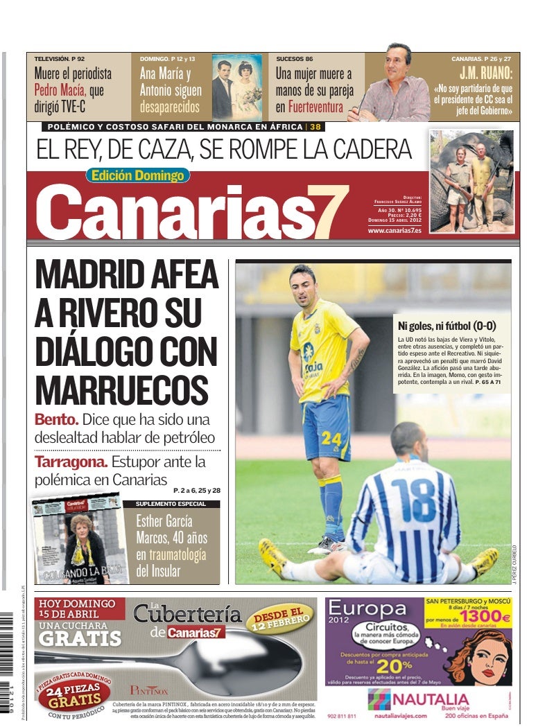 Portada Canarias7 15-04-2012