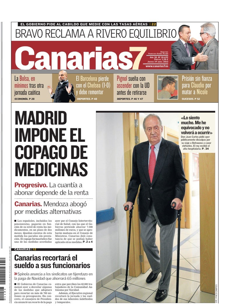 Portada Canarias7 19-04-2012