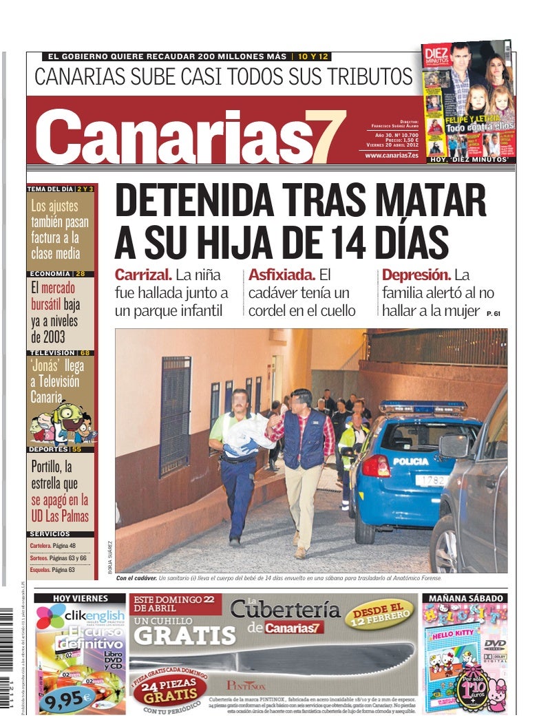 Portada Canarias7 20-04-2012