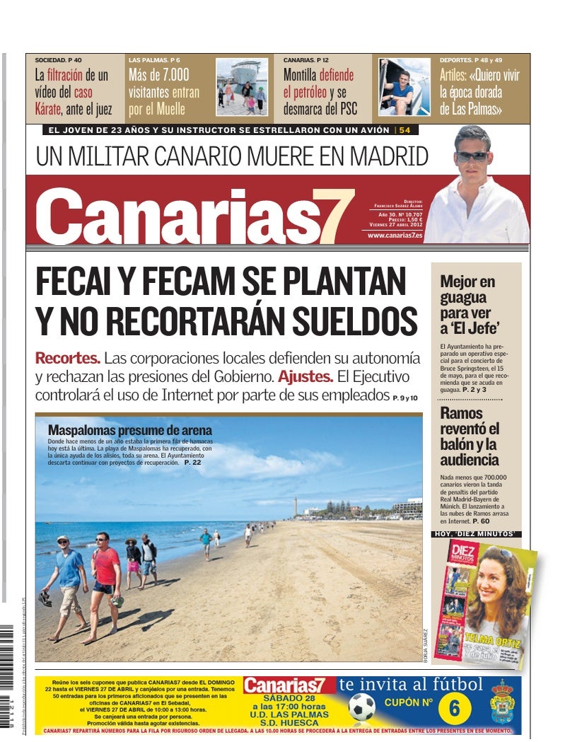 Portada Canarias7 27-04-2012