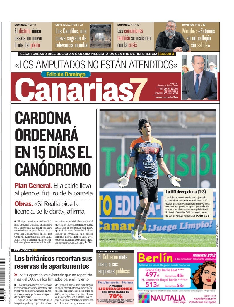 Portada Canarias7 29-04-2012
