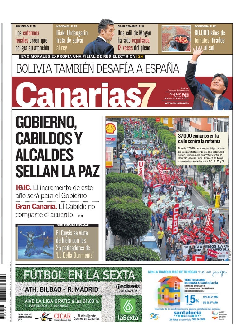 Portada Canarias7 02-05-2012