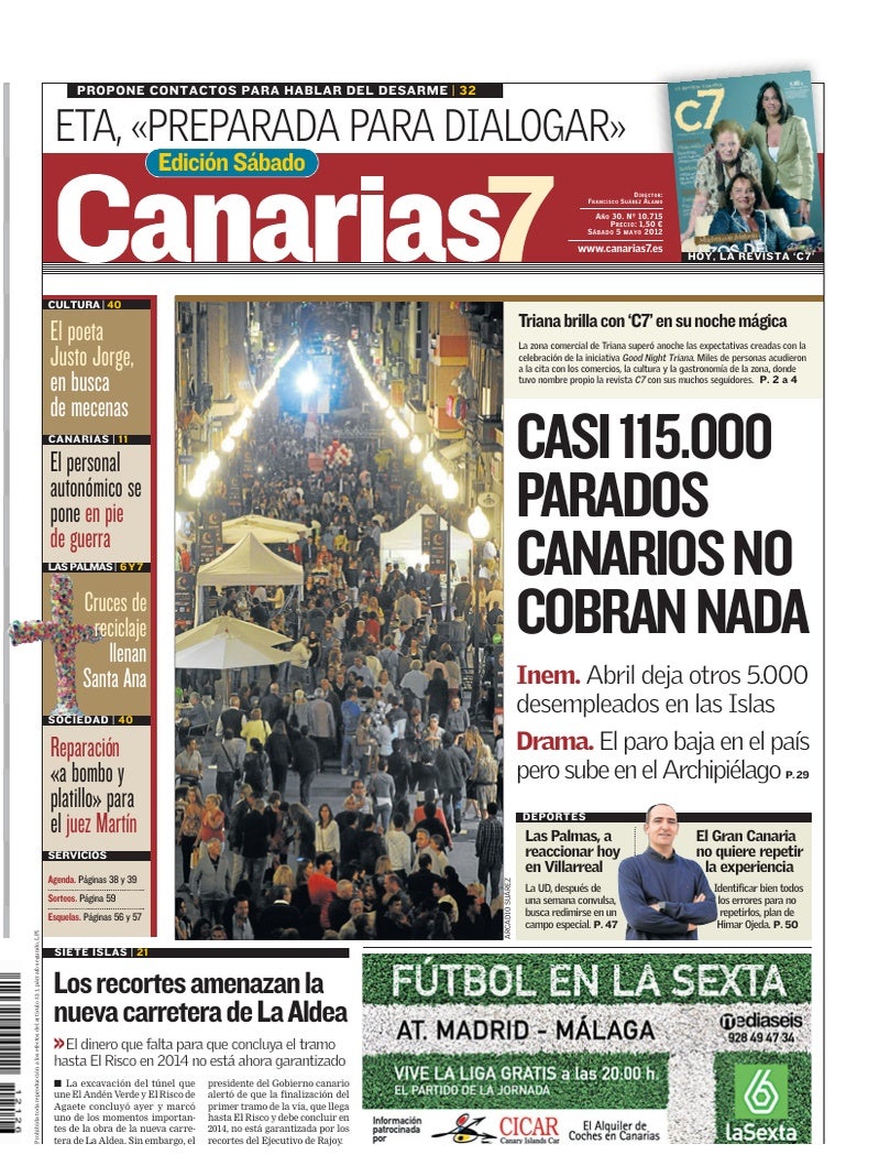 Portada Canarias7 05-05-2012
