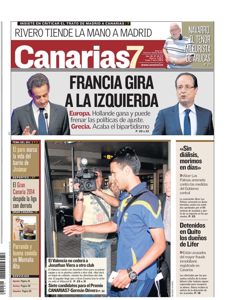 Portada Canarias7 07-05-2012