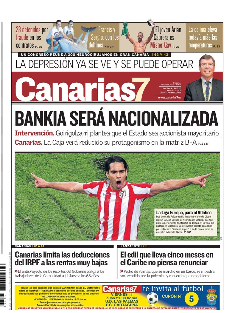 Portada Canarias7 10-05-2012