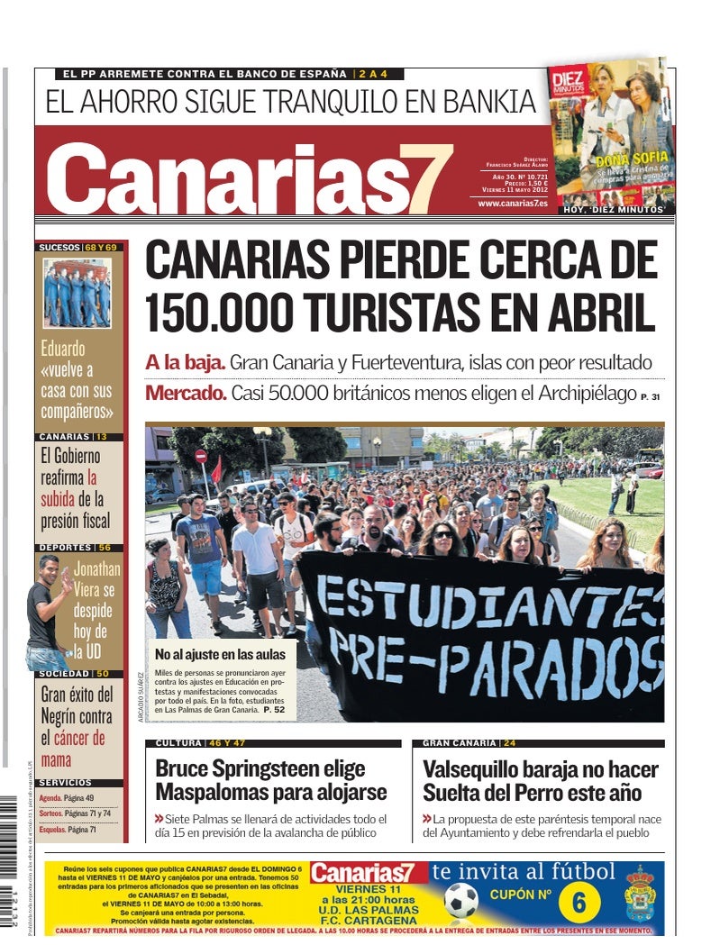 Portada Canarias7 11-05-2012