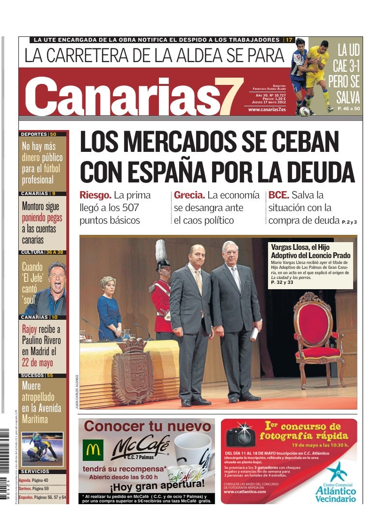 Portada Canarias7 17-05-2012