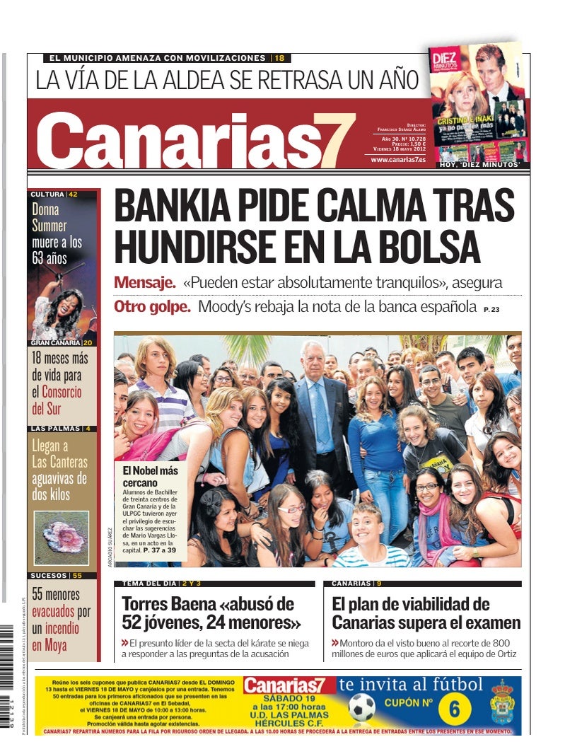 Portada Canarias7 18-05-2012