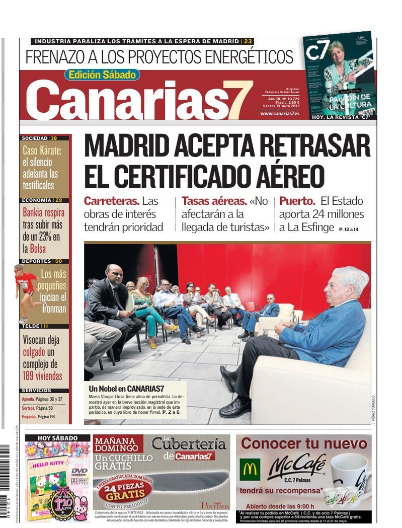 Portada Canarias7 19-05-2012