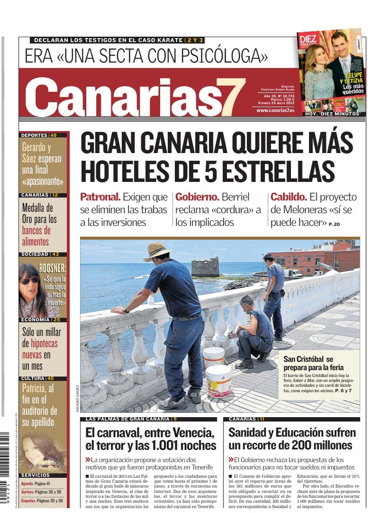 Portada Canarias7 25-05-2012