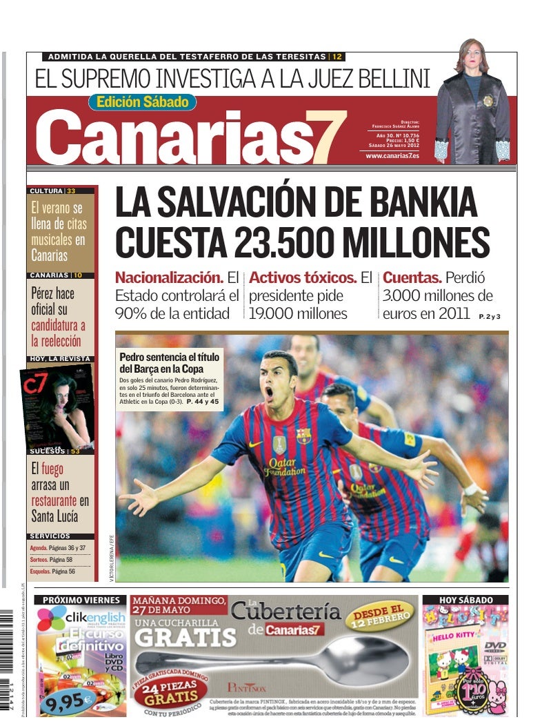 Portada Canarias7 26-05-2012