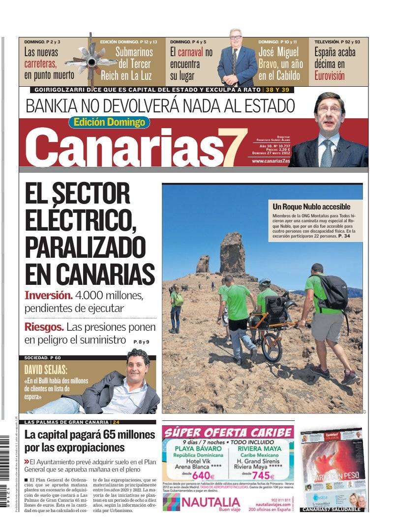 Portada Canarias7 27-05-2012