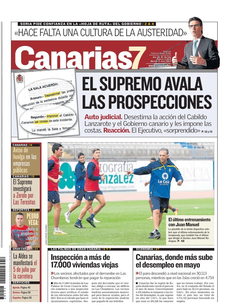 Portada Canarias7 05-06-2012