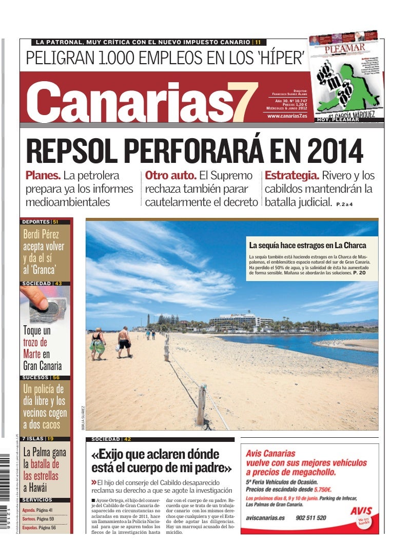 Portada Canarias7 06-06-2012