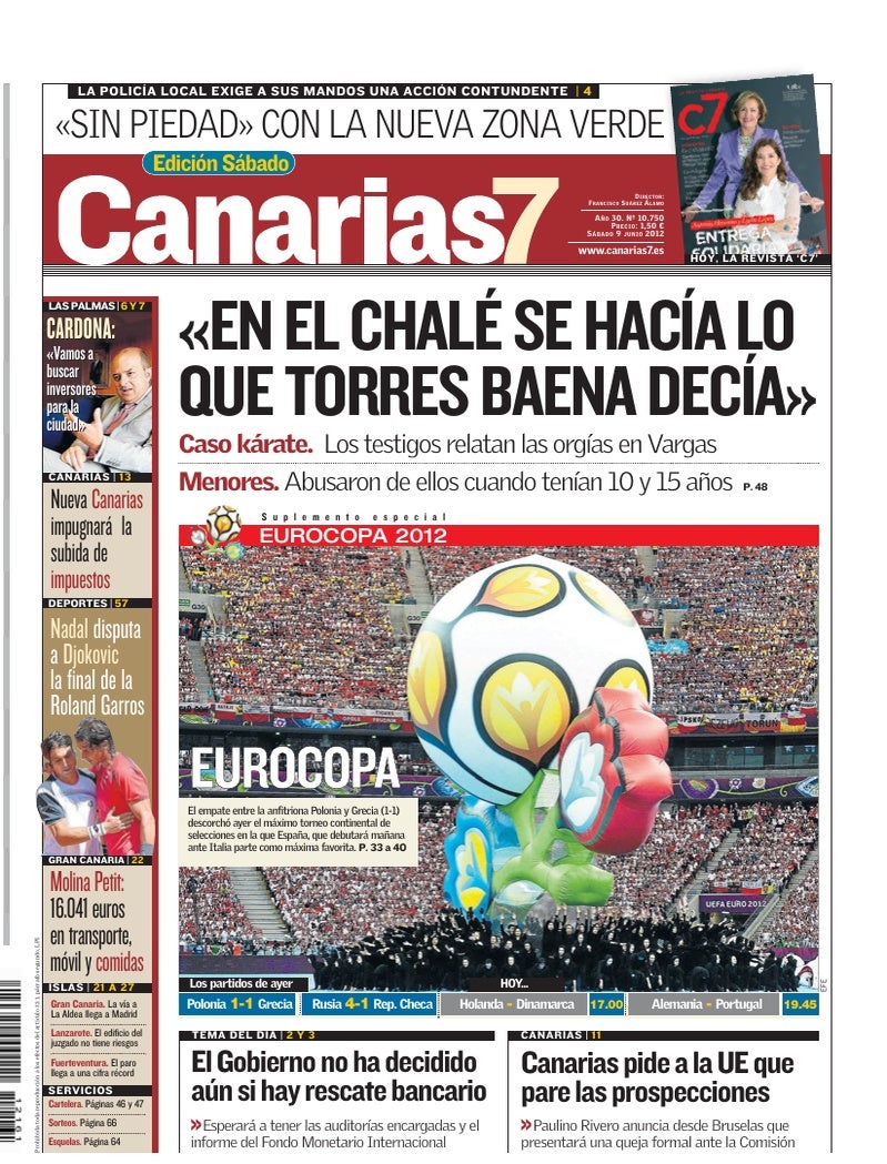 Portada Canarias7 09-06-2012