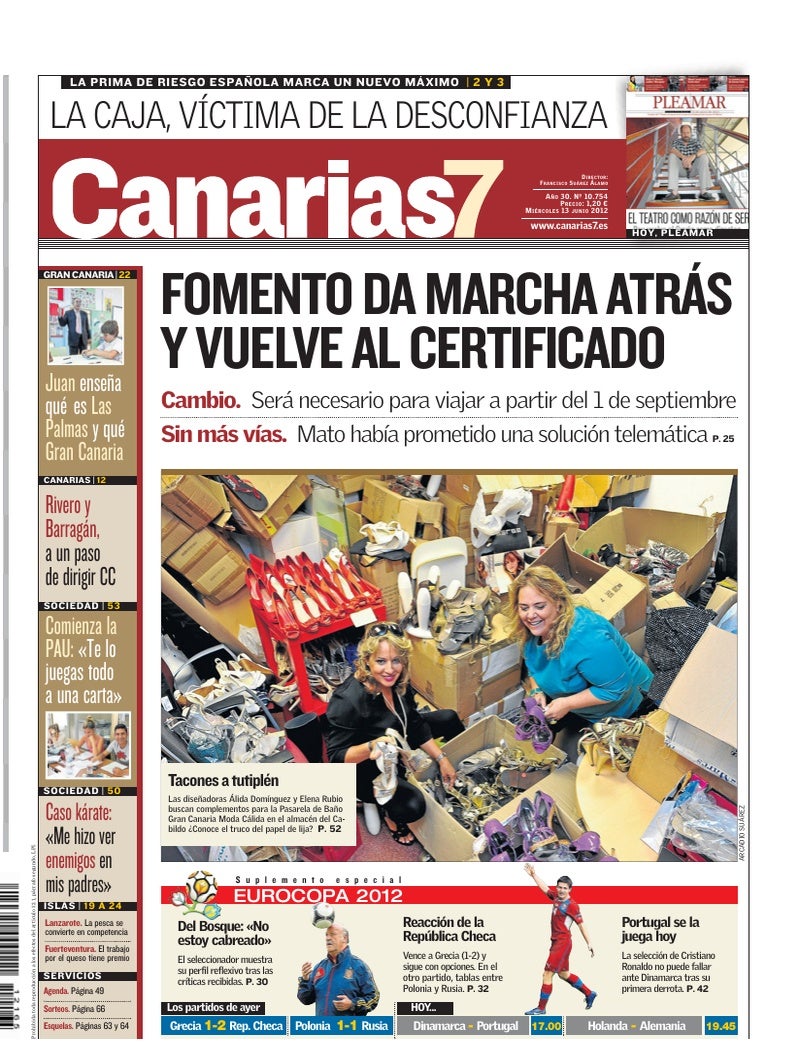 Portada Canarias7 13-06-2012