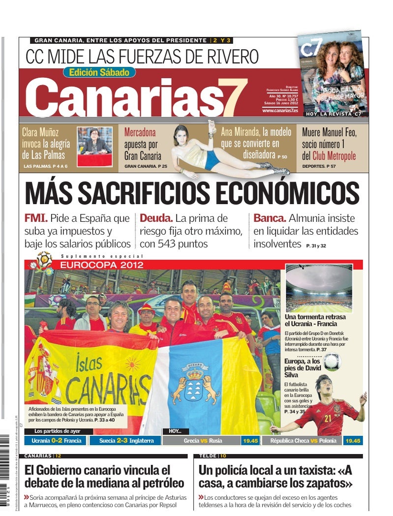 Portada Canarias7 16-06-2012