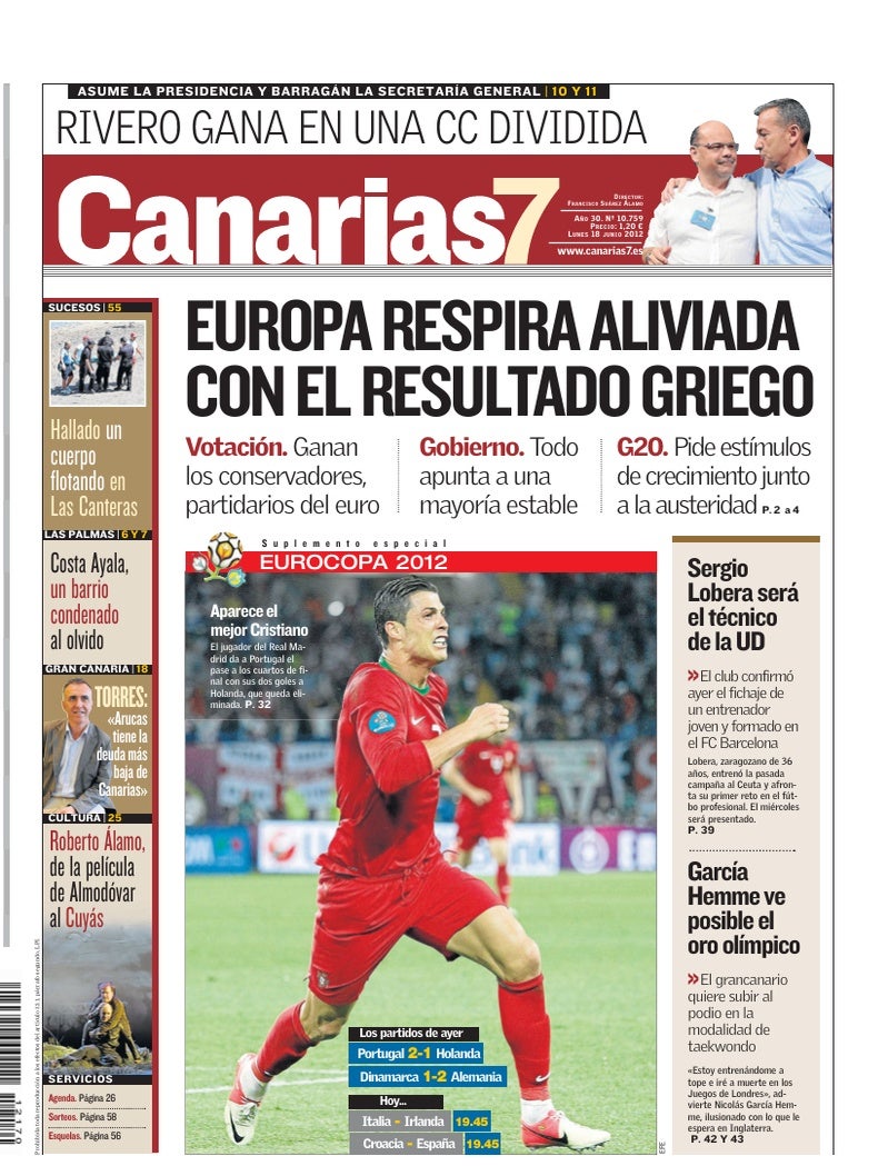 Portada Canarias7 18-06-2012