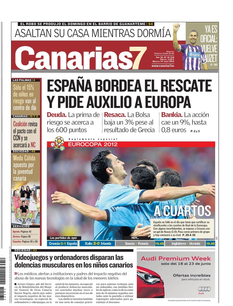 Portada Canarias7 19-06-2012