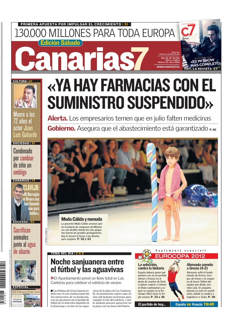 Portada Canarias7 23-06-2012