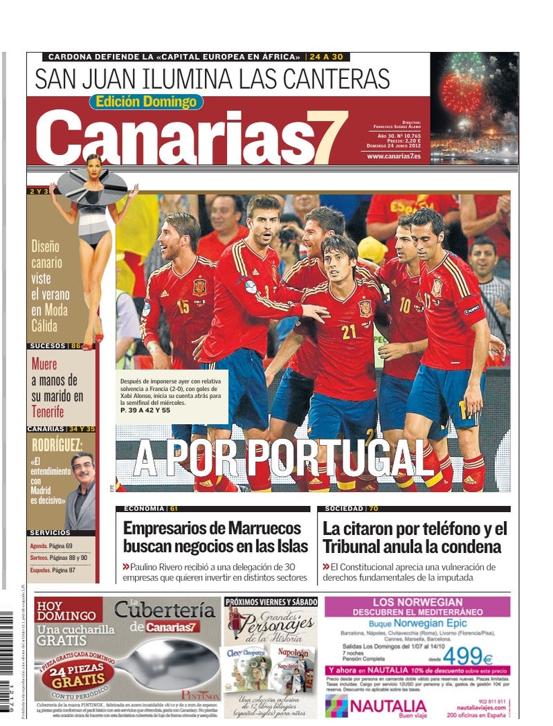 Portada Canarias7 24-06-2012