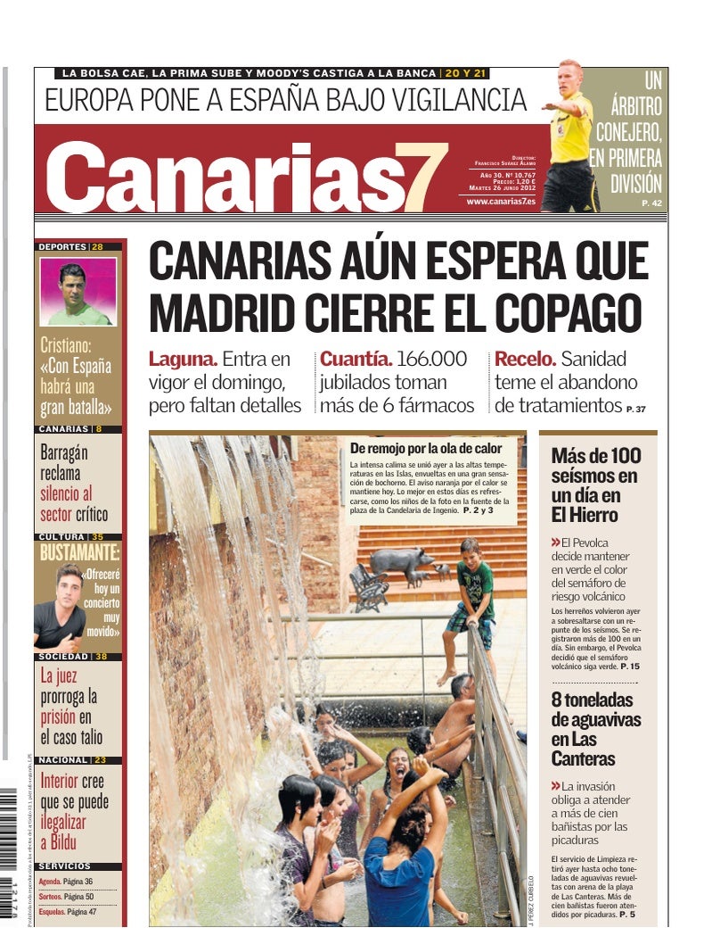 Portada Canarias7 26-06-2012