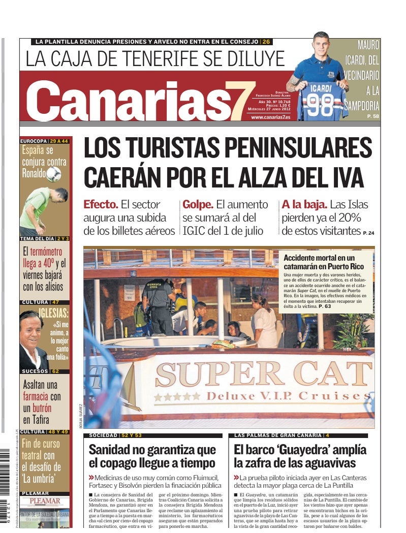 Portada Canarias7 27-06-2012