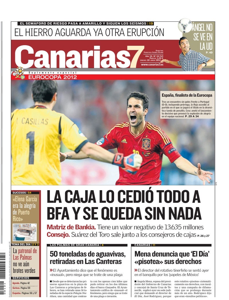 Portada Canarias7 28-06-2012