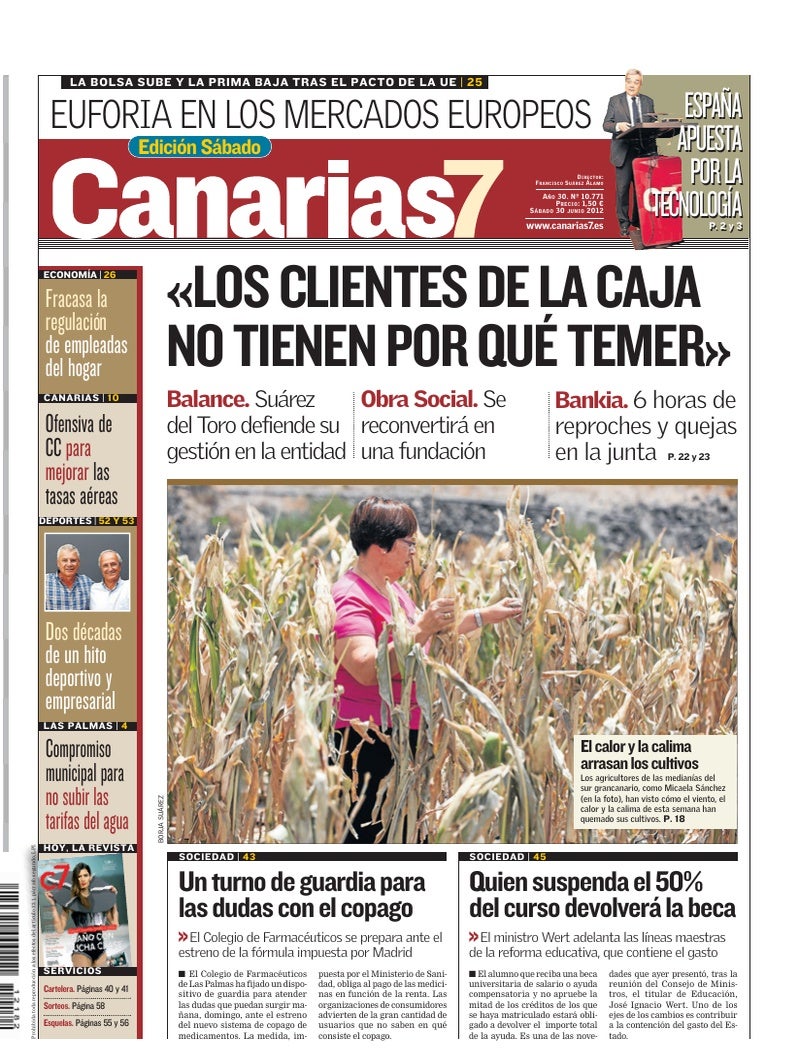 Portada Canarias7 30-06-2012