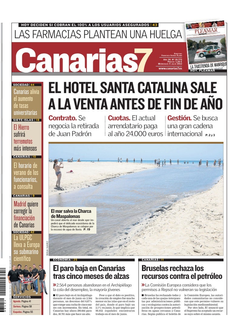 Portada Canarias7 04-07-2012