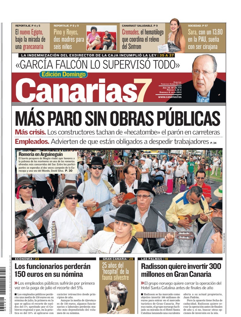 Portada Canarias7 08-07-2012