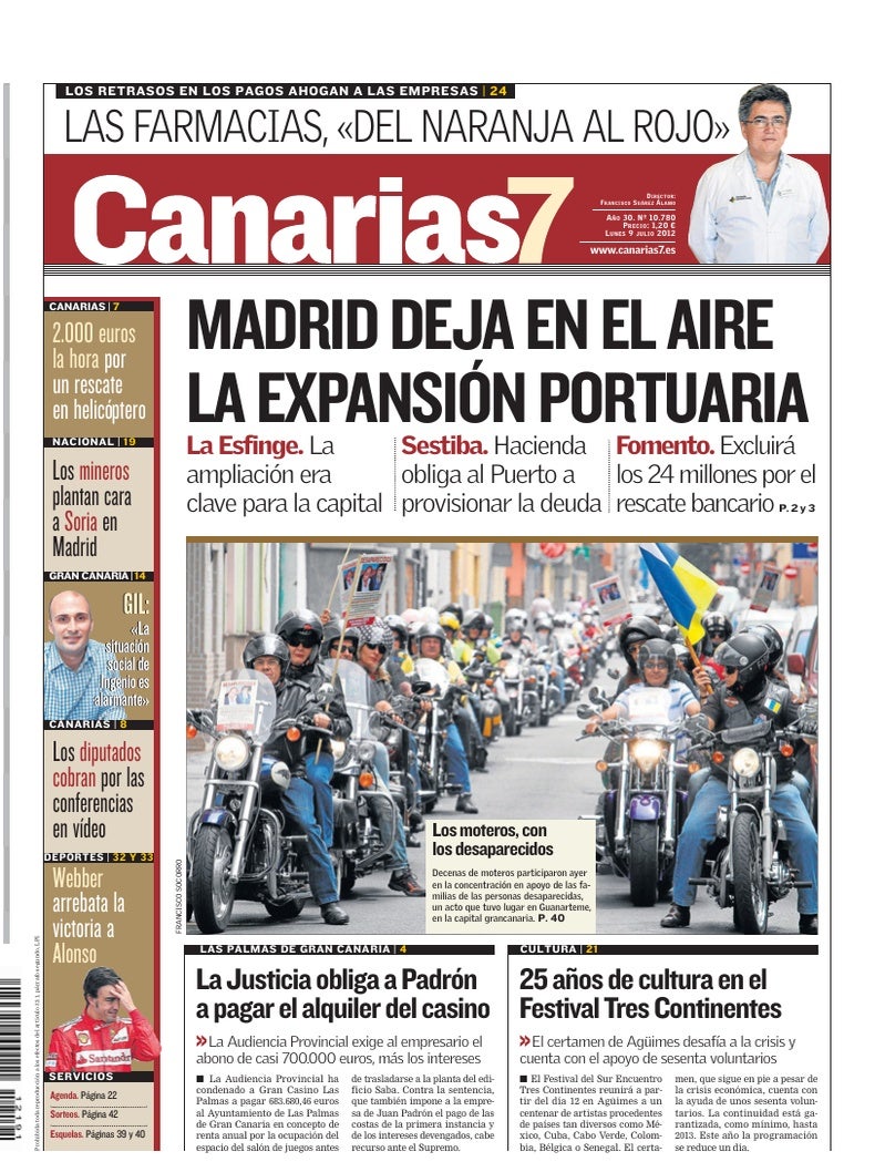 Portada Canarias7 09-07-2012
