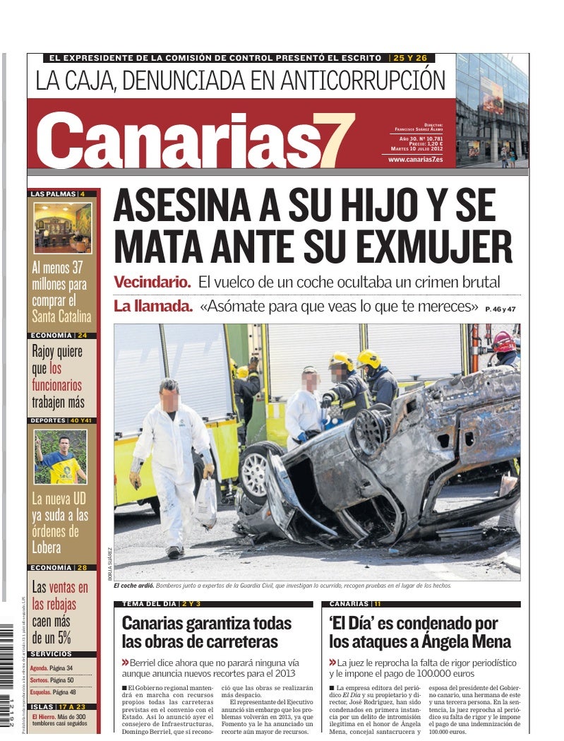 Portada Canarias7 10-07-2012