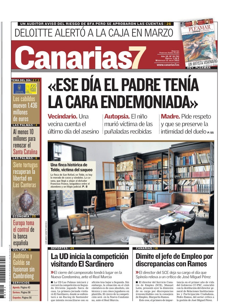 Portada Canarias7 11-07-2012