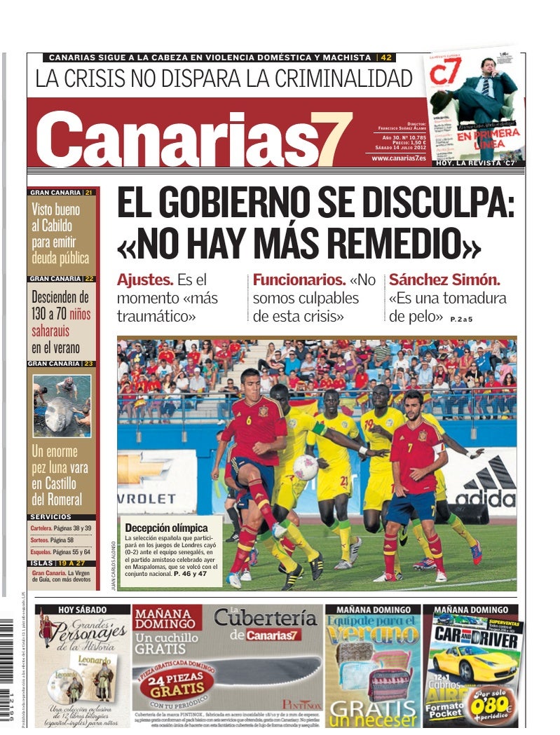 Portada Canarias7 14-07-2012