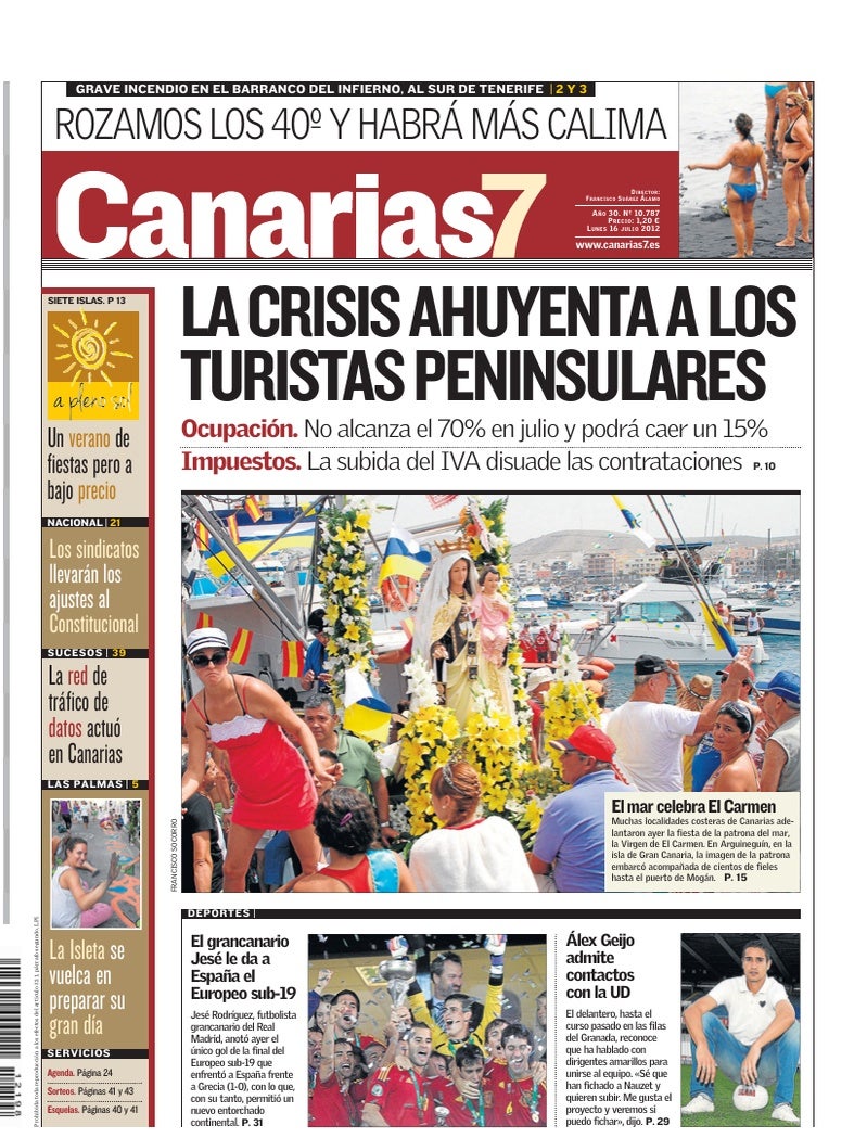 Portada Canarias7 16-07-2012