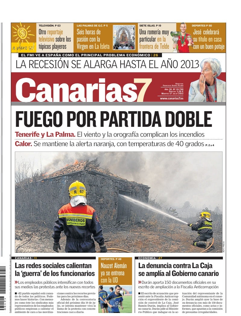 Portada Canarias7 17-07-2012