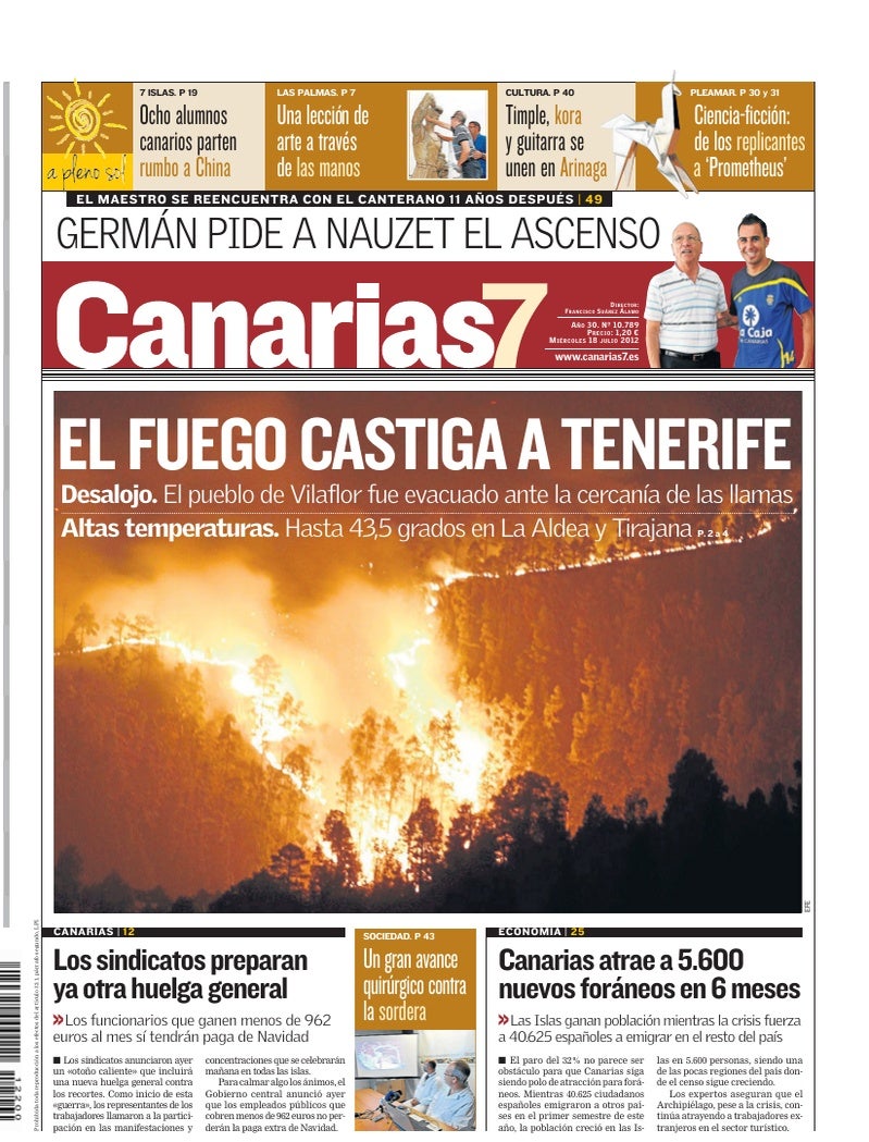 Portada Canarias7 18-07-2012