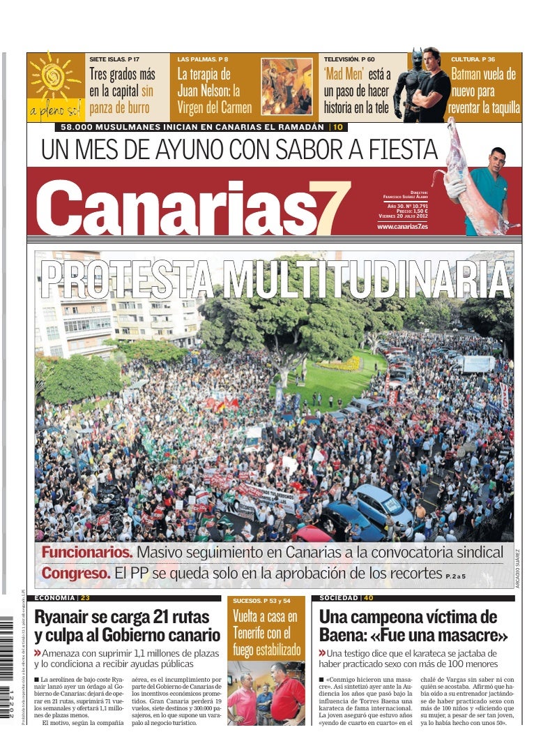 Portada Canarias7 20-07-2012
