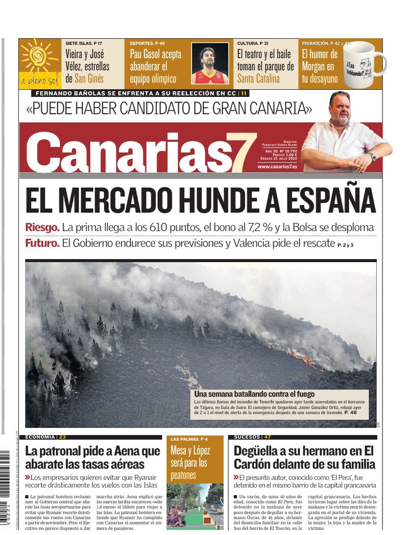 Portada Canarias7 21-07-2012
