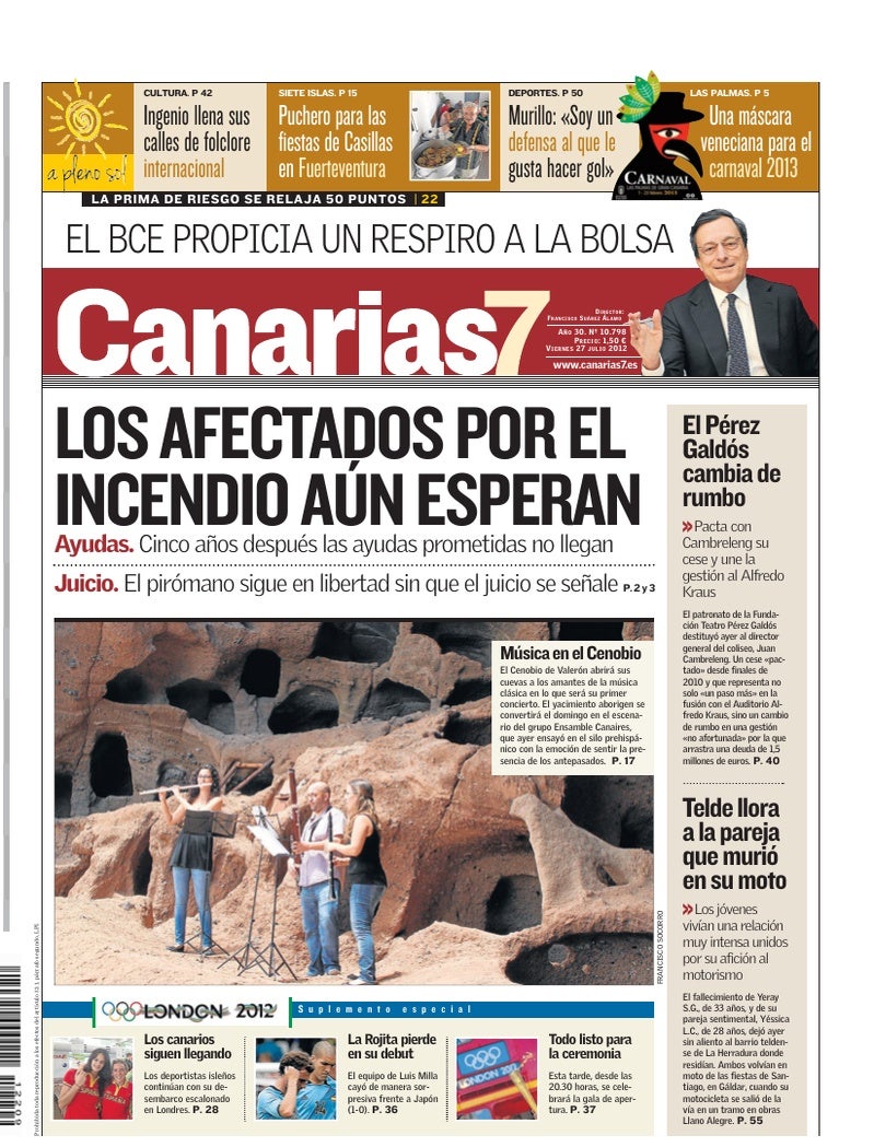 Portada Canarias7 27-07-2012