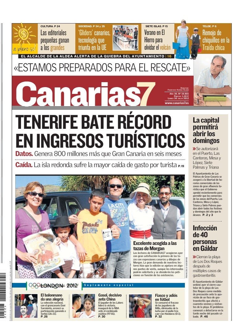 Portada Canarias7 30-07-2012