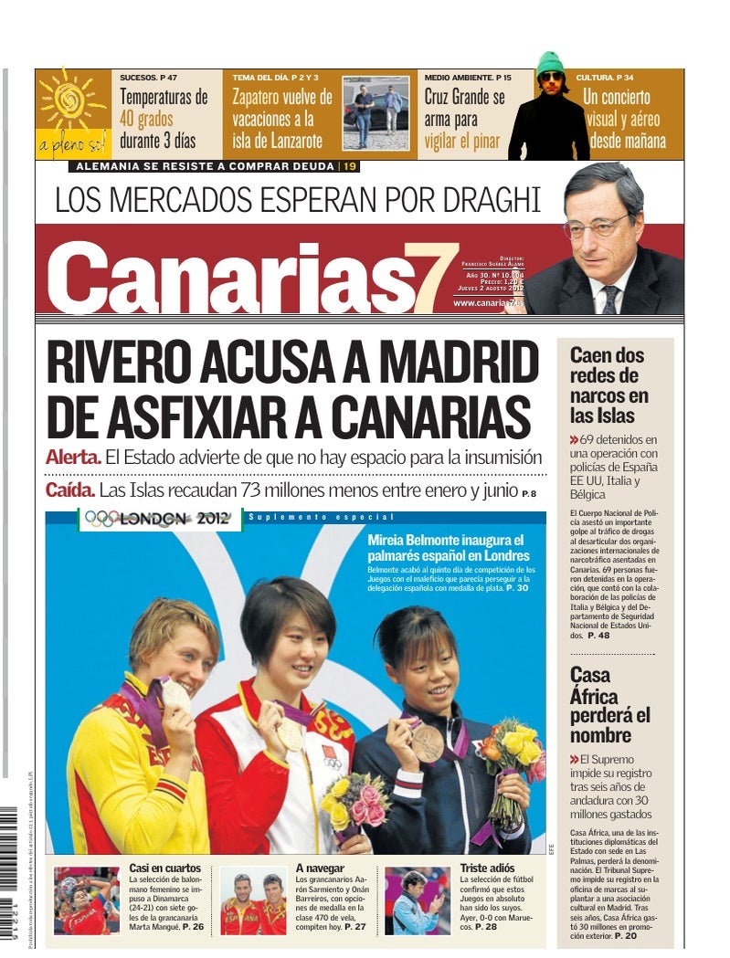 Portada Canarias7 02-08-2012